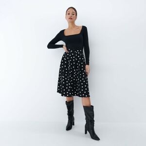 Mohito - Puntíkovaná midi sukně - Černý