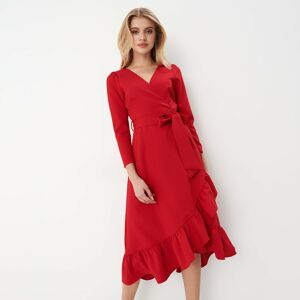 Mohito - Midi šaty s volánky - Červená