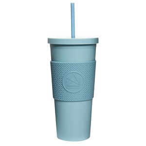 Pohár na pití s brčkem, 625 ml, Kactus, modrý
