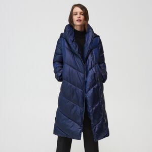 Mohito - Dlouhý prošívaný kabát s kapucí - Modrá