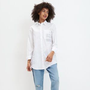 Mohito - Bavlněná košile s nápisy - Bílá