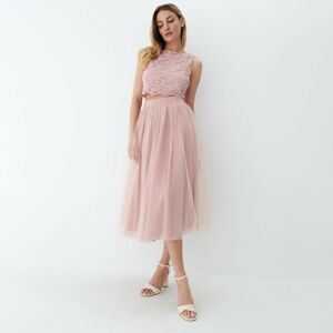 Mohito - Tylová midi sukně - Růžová