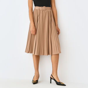 Mohito - Plisovaná sukně s páskem - Krémová