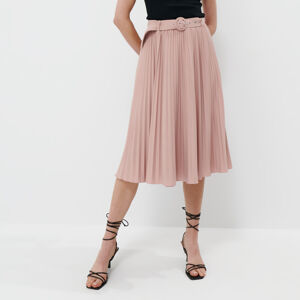 Mohito - Plisovaná sukně s páskem - Růžová