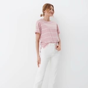 Mohito - Bavlněné pruhované tričko - Růžová