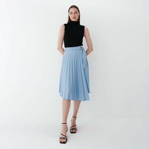 Mohito - Plisovaná sukně s páskem - Modrá
