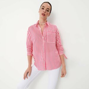 Mohito - Proužkovaná košile s vysokým podílem bavlny - Růžová