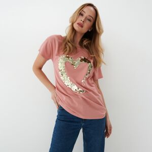 Mohito - Tričko s flitrovým zdobením - Růžová