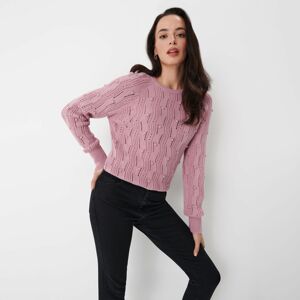 Mohito - Klasický svetr z ozdobné pleteniny - Růžová