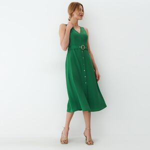 Mohito - Midi šaty s páskem - Zelená