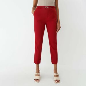Mohito - Cigaretové kalhoty s páskem - Červená