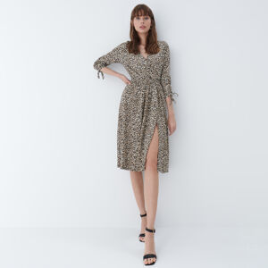 Mohito - Leopardí šaty - Béžová