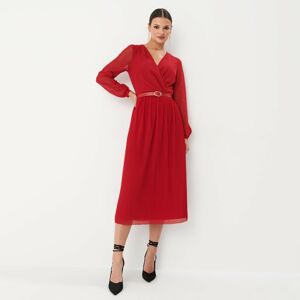 Mohito - Midi šaty s obálkovým výstřihem - Červená