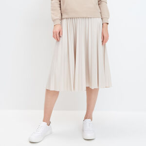 Mohito - Plisovaná koženková sukně - Krémová