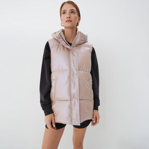 Mohito - Teplá vesta s kapucí Eco Aware - Růžová