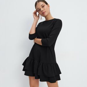 Mohito - Úpletové šaty s volánem - Černý