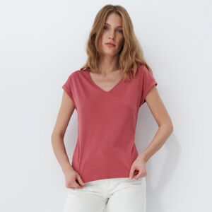 Mohito - Jednobarevné tričko basic Eco Aware - Růžová