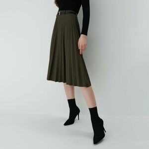 Mohito - Plisovaná sukně s páskem - Khaki