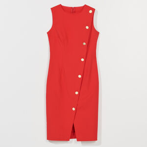Mohito - Přiléhavé šaty s ozdobnými knoflíčky - Červená